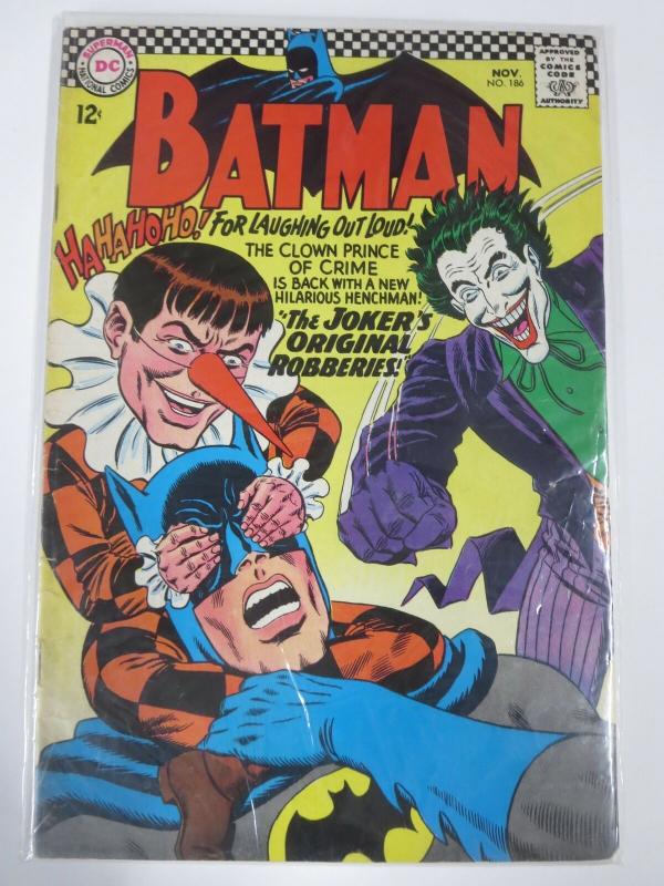 BATMAN 186 VERY GOOD+ NOVEMBER 1966 JOKER! COMICS BOOK