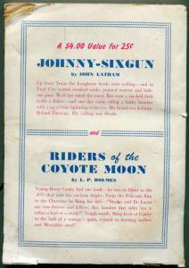 Two Western Books Pulp Summer 1950- Riders of the Coyote Moon- Johnny Six-Gun G