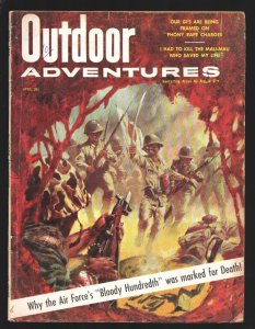Outdoor Adventures 4/1958-Classic WWII cover, Japanese attack-G.I.'s Are Bein...