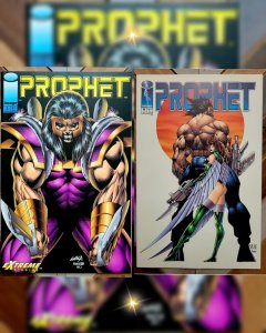 Lot of 2: Prophet #1 & 9 (Image 1994) Rob Liefeld, Stephen Platt + Poster (9.0)