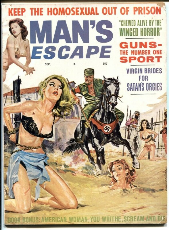 Man's Escape #5 12/63- Nazi torture cover- Stan's Orgies VG-