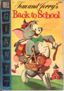 TOM & JERRY BACK TO SCHOOL (1956) 1 GOOD Dell giant COMICS BOOK