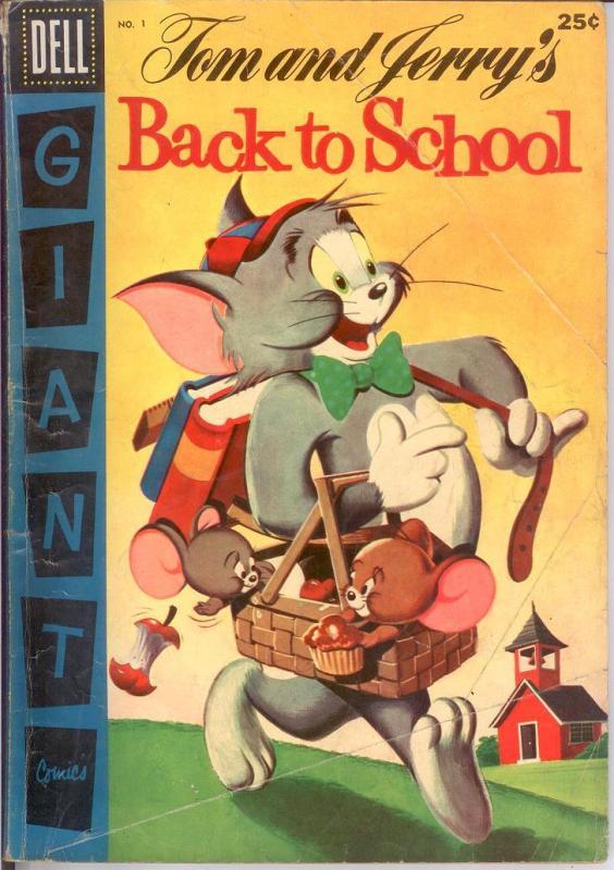 TOM & JERRY BACK TO SCHOOL (1956) 1 GOOD Dell giant COMICS BOOK