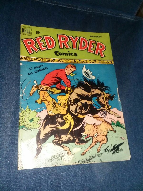 RED RYDER COMICS #79 Fred Harman cover DELL comics 1950 golden age LITTLE BEAVER