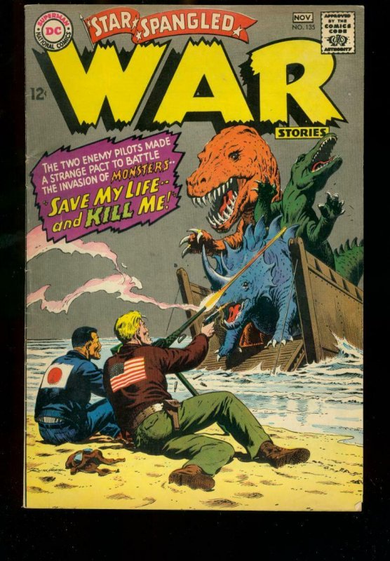 STAR SPANGLED WAR STORIES #135 1967 DC DINOSAUR STORY FN-