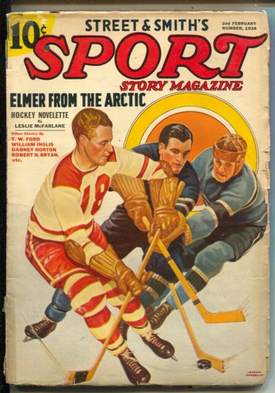 Sport Story #2 2/1938-Hockey cover-Kid McCoy Part 2-pulp fiction-VG-