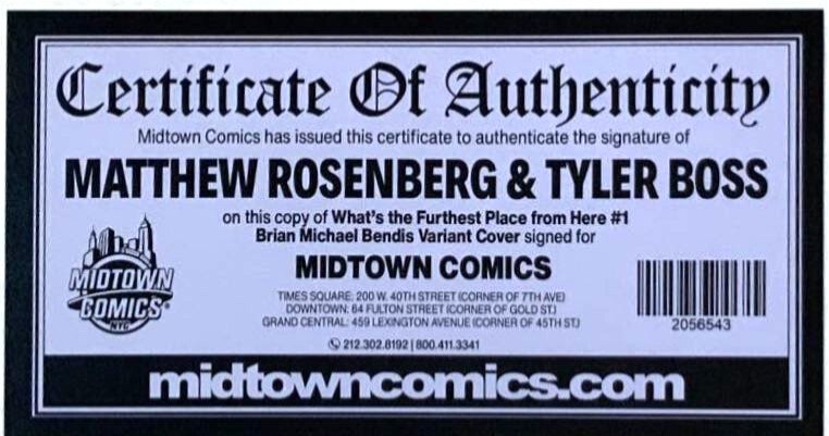 What's the Furthest Place From Here #1 Brian Michael Bendis Cover SIGNED W/COA.