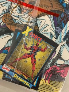 X-Force #1 (1991 Marvel) with Deadpool Card Bagged Rob Liefeld High Grade 