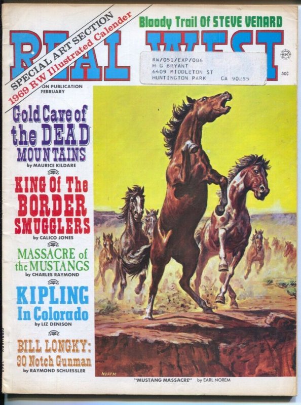 Real West 2/1969-Charlton-Earl Norem Mustang Massacre coverBill Longley-Wild ...