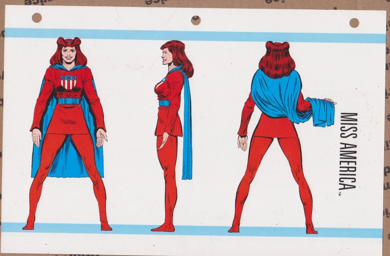 Official Handbook of the Marvel Universe Sheet- Miss America