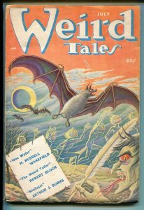 WEIRD TALES  07/1950-MATT FOX-HORROR COVER-SEABURY QUINN-ROBERT BLOCH-vg