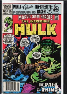 Marvel Super-Heroes #105 Newsstand Edition (1981) Hulk