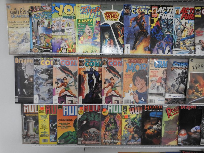 Huge Lot 100 Magazines W/ Hulk, Conan, Dragon, +More! Avg FN Condition!