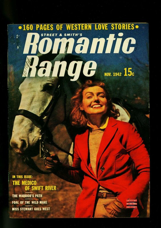 Romantic Range November 1942- Western Romance Pulp - photo cover- FN