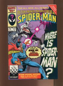 Spectacular Spiderman #117 - Joe Rubinstein Cover Art. (8.5/9.0) 1986