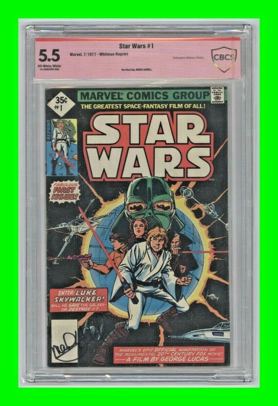 Star Wars #1 1977 Marvel Whitman Reprint Signed by Mark Hamill CBCS 5.5