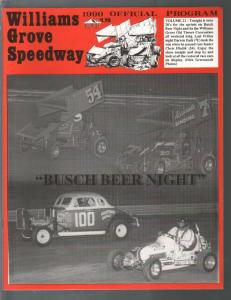 Williams Grove Speedway Auto Race Program #21 1990-Twin 20's Races-VF