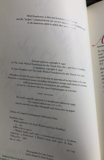 Wild Raspberries by Andy Warhol,Susie Frankfurt,