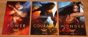 Wonder Woman Movie Folded Promo Poster Set of 3 Power Courage (11.5 x 17) New!
