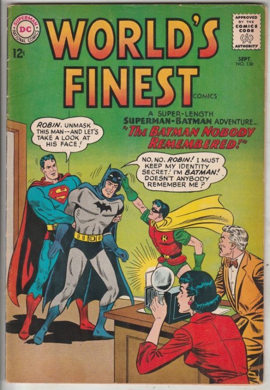 World's Finest #136 (Sep-63) FN+ Mid-High-Grade Superman, Batman, Robin