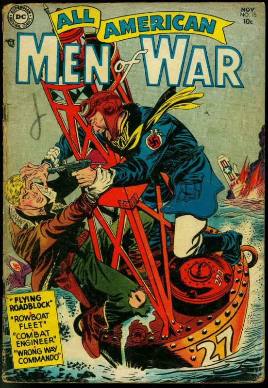ALL-AMERICAN MEN OF WAR #15 1954-DC COMICS-GERMAN LUGER G/VG