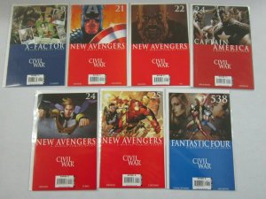 Civil War comic lot + Newspaper + Poster 32 different issues avg 8.0 VF