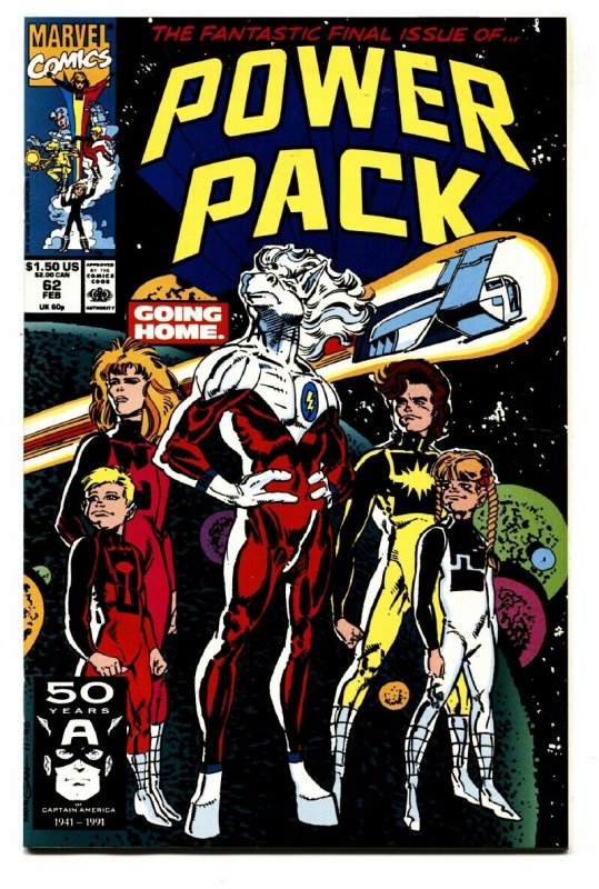 Power Pack #62 Mavel comic book-Rare LAST ISSUE-HTF 