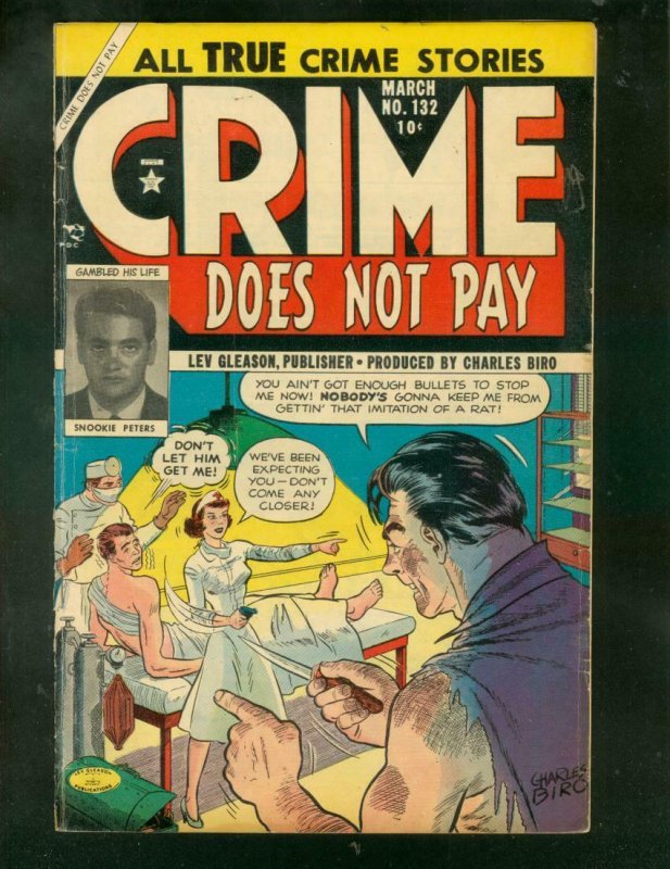 CRIME DOES NOT PAY #132 1954-CHARLES BIRO-MEDICAL HORRO VG