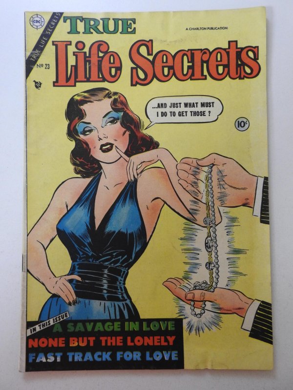 True Life Secrets #23 Amazing Cover! Charlton Sharp VG/Fine Condition! '54