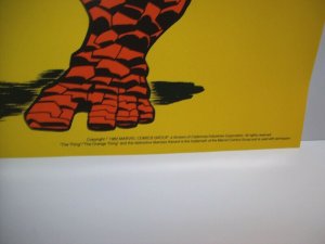 The Thing POSTER Marvel Comics 1982 Orange Crush Giveaway Art NOS Fantastic Four