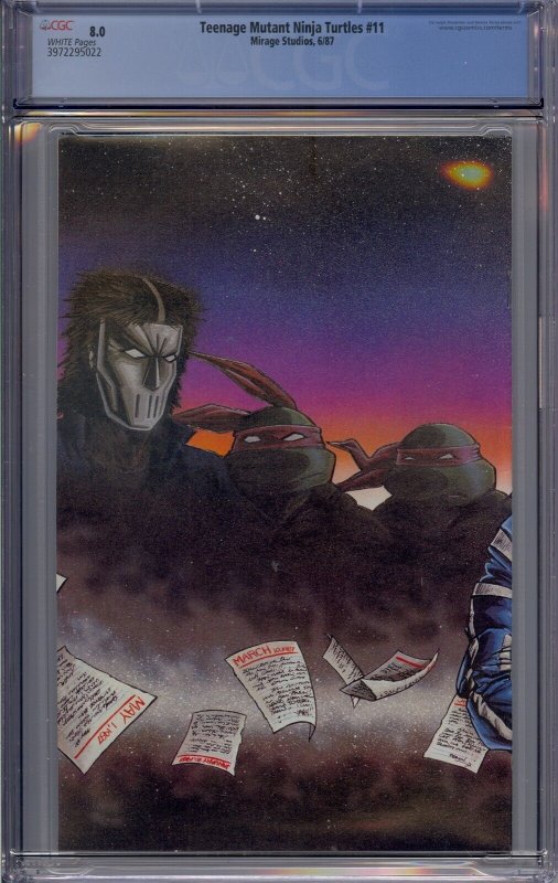 TEENAGE MUTANT NINJA TURTLES #11 CGC 8.0 WHITE PAGES 