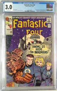 FANTASTIC FOUR 45 (1961) CGC 3.0 1ST APPEARANCE INHUMANS (SLAB GRADE)