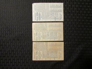 1880's GRIND YOUR COFFEE AT HOME Card LOT of 3 Arbuckle Bros Calf MI MS 3.5/4.5