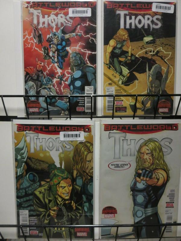 THORS (2015) 1A-4A  Secret Wars : BattleWorld COMICS BOOK