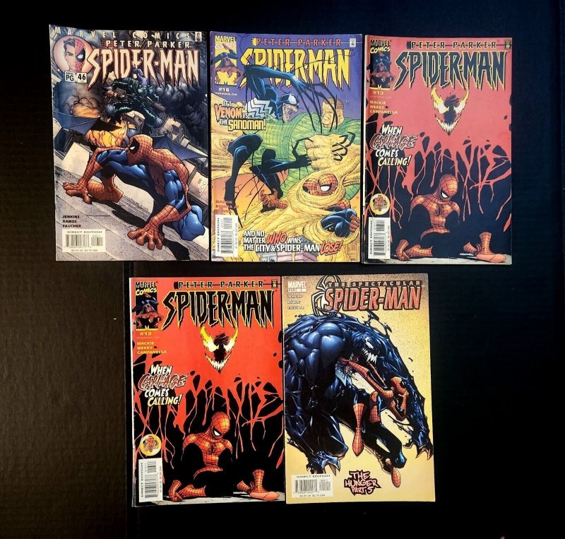 Spider-man Peter Parker VOL 2 #5, 13 ( X 2), 16, 46.  Venom  Carnage.