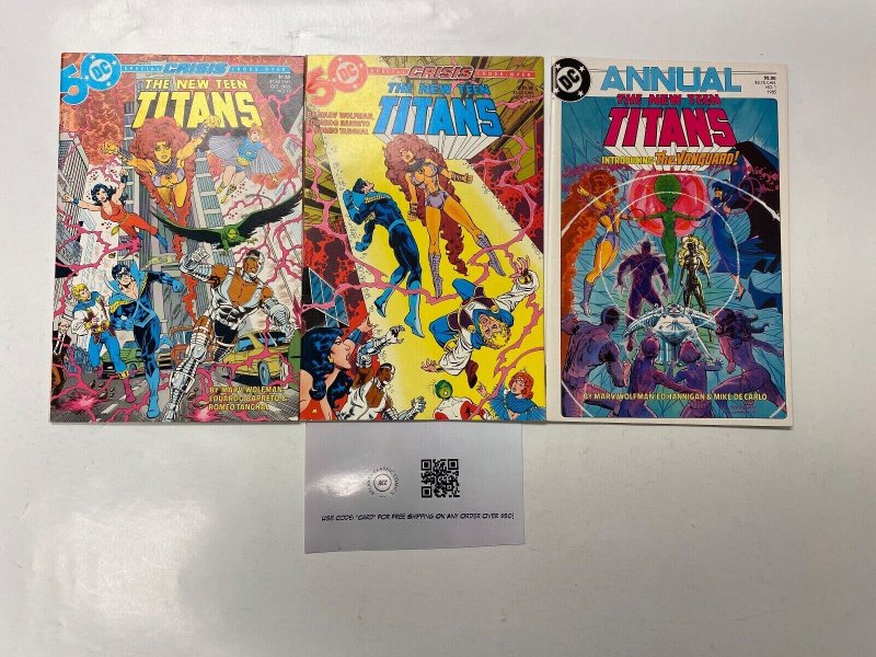 3 DC comic book New Teen Titans #13 14 New Teen Titans Annual #1 32 KM10