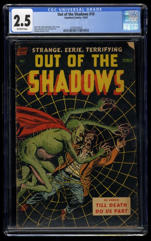 Out of the Shadows #10 CGC GD+ 2.5 Off White