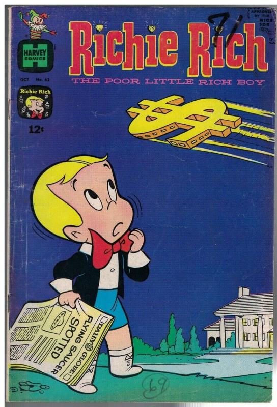 RICHIE RICH  (1960-1991) 62 VG  Oct. 1967