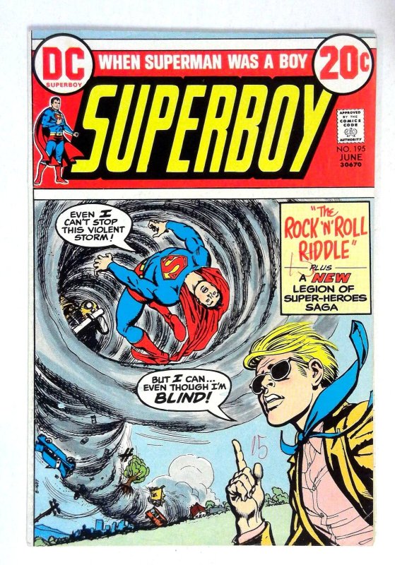 Superboy #195 Blind Legion of Super-Heroes Saga 1973 DC VG