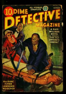 Dime Detective October 1937- Oriental Menace cover- Cornell Woolrich-FAIR