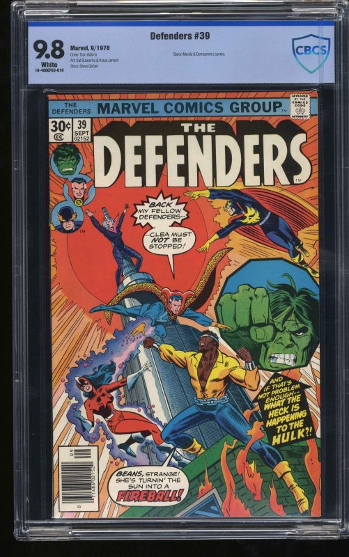 Defenders #39 CBCS NM/M 9.8 White Pages