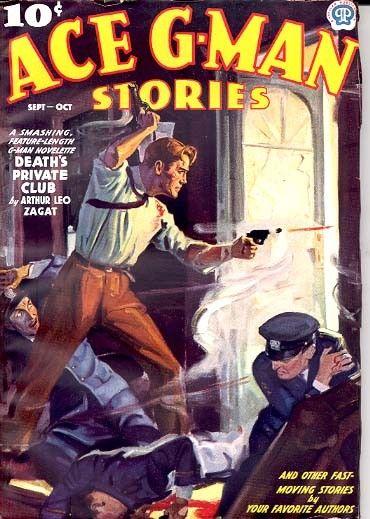 ACE G-MAN STORIES-9/1937-VIOLENT COVER FN