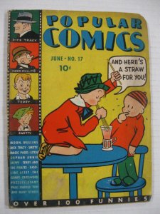 POPULAR COMICS #17 G Guide Dick Tracy Moon Mullins Terry and the Pirates 