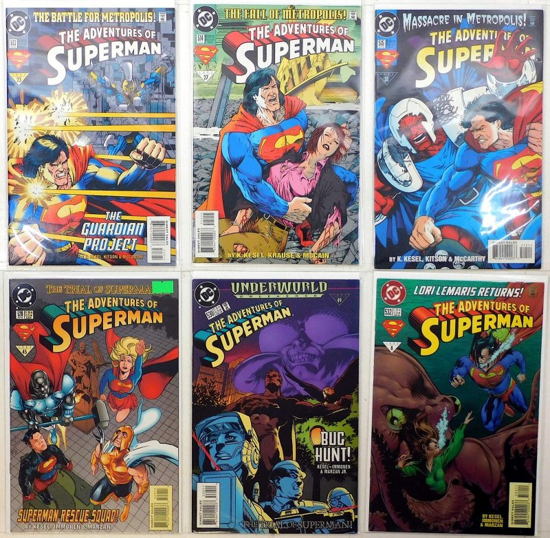 Adventures Superman Lot 6 #513, 514, 515, 529, 530, 000 1994 DC Comics