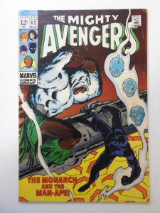 The Avengers #62 (1969) VG Condition! 1/2 in tear front cover