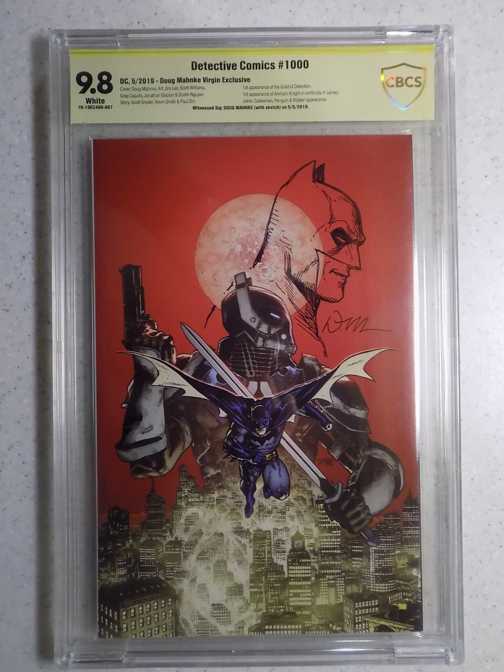 DETECTIVE COMICS 1000 CBCS 9.8. Sketch/signature Doug Mahnke Virgin