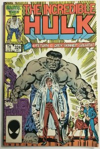 INCREDIBLE HULK#324 FN/VF 1986  RETURN OF GREY HULK MARVEL COMICS
