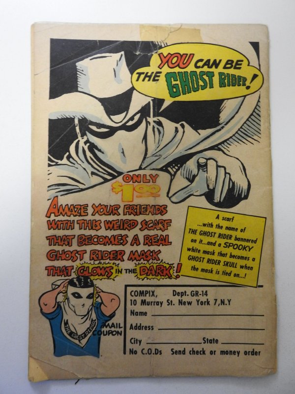 Ghost Rider #14  FR/GD Condition 1/2 book-length cumulative spine split, tape bc