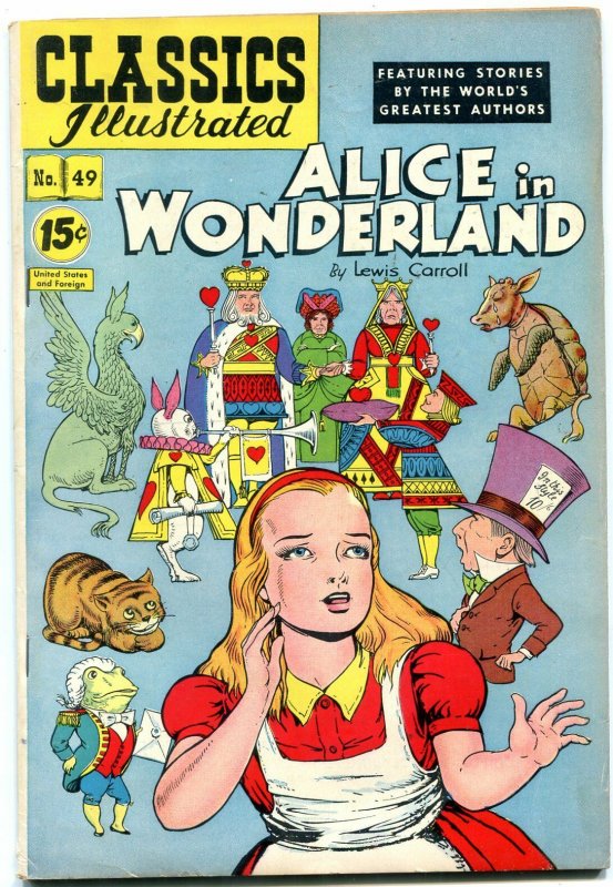 Classics Illustrated Comic #49 HRN 85-Alice in Wonderland- edition 3A F/VF