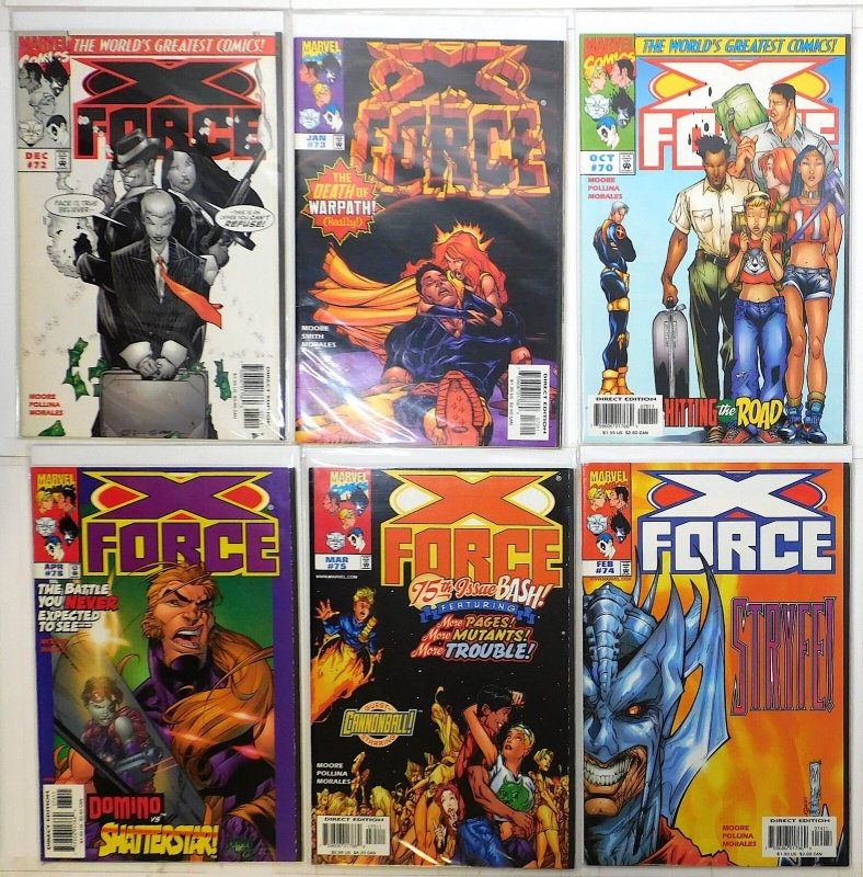 X-Force Lot of 6 #70, 72, 73, 74, 75, 76 (1997) Marvel Comics 1st Print